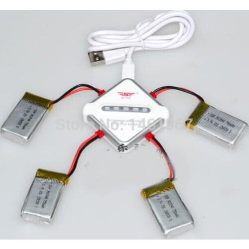 MJX X400 X800 X300C 3.7V 750mAh Battery & 4 In 1 JST Charging Cable Parts for MJX RC Drone
