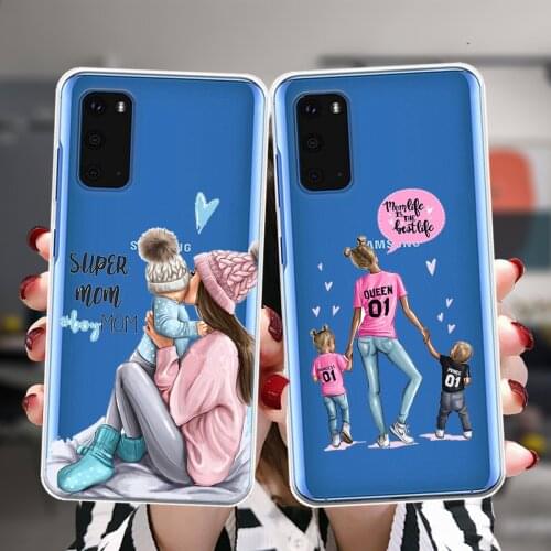 Super Mama Girl Mom Boy Baby Soft Case For Samsung S21 S20 FE S10 Plus NOTE 20 Ultra M02 F62 M62 M21 M30S M31 M31S M51 Cover