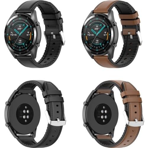 Soft Silicone Leather Watchband 20mm Watch Strap for Samsung Galaxy Watch 3 SM-R850 for Honor SE for Huawei Watch GT2 42MM