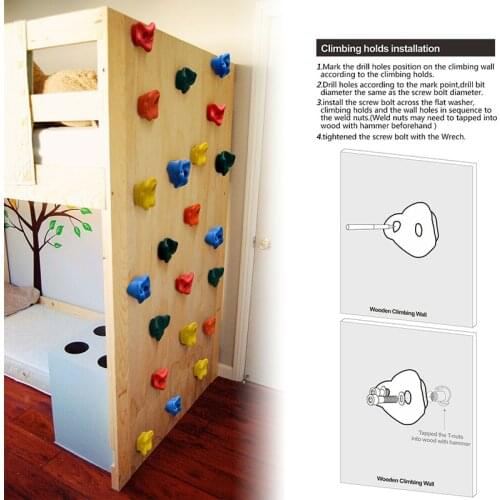 NEW 10pcs Textured Climbing Holds Rock Wall Stones 10pcs Bolts and Nuts Screw for Kids Child