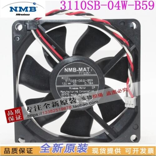 NEW NMB-MAT NMB 3110SB-04W-B59 8025 12V 0.18A 8CM double ball bearing cooling fan