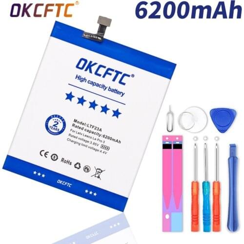 OKCFTC Original Good quality Real LTF23A 6200mAh Battery For Letv LeEco Le Pro 3 X720 X722 X728 Battery Replacement