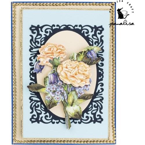 Panalisacraft Frame Background Metal Cutting Dies And Stamps cut die scrapbooking Album Paper Card Craft Embossing