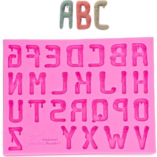 Dissolved 26 letters shaped 3D fondant cake silicone mold polymer clay molds chocolate pastry candy making decoration tools 1200