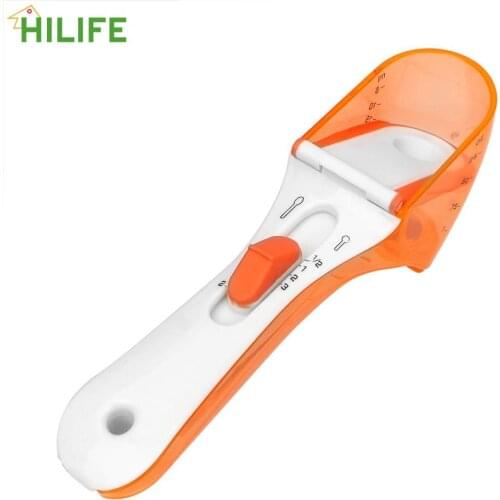 HILIFE Adjustable Measuring Spoon 5ml-30ml Cooking Baking Tools Kitchen Accessories Plastic Measuring Cup with Scale