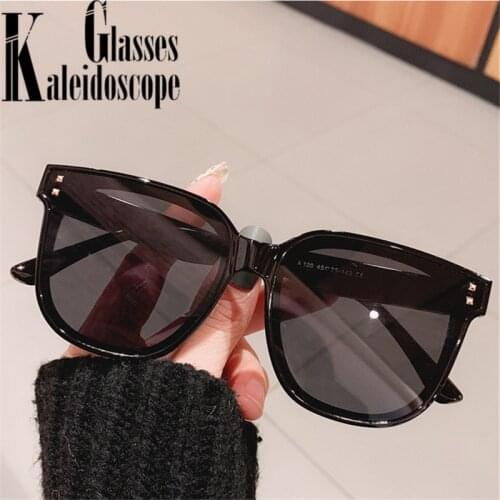 Vintage Oversized Sunglasses Women Men Square Sun Glasses Fashion Big Frame Eyewear Black Brown UV400 Shades Outdoor Goggles