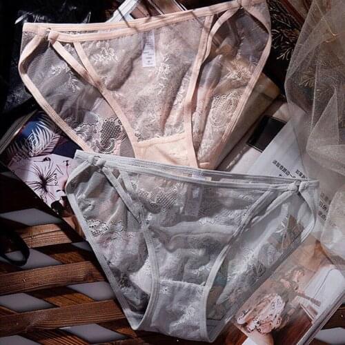 Womens Fashion New Underwear Sexy Mesh Retro Panties Low Waist Breathable Female Briefs 2020 Comfortable Underpants Ladies