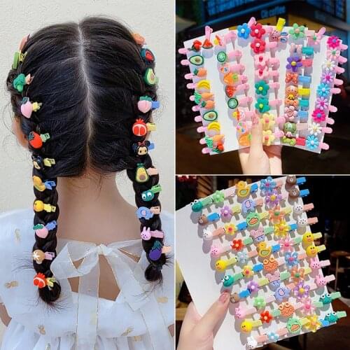 Set Girls Cute Colorful Cartoon Flower Fruit Hairpins Kids Hair Ornament Headband Hair Clips Fashion Hair Accessories