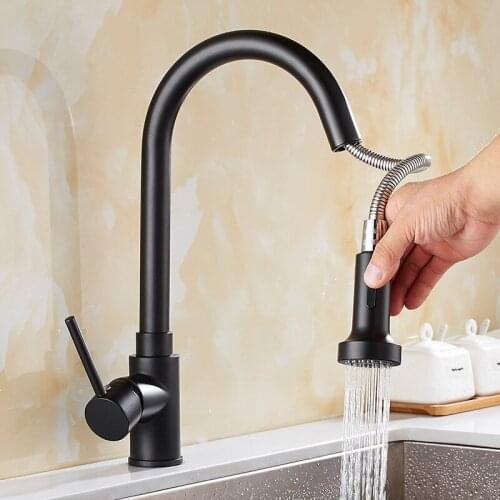 Vidric New Arrival Pull Out Kitchen Faucet Chrome/black Sink Mixer Tap 360 degree rotation kitchen mixer taps Kitchen Tap