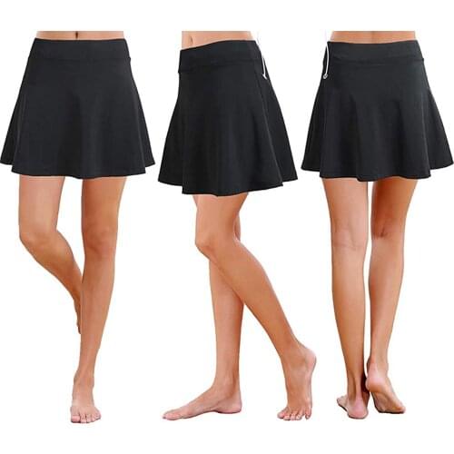 Gaono 3 Styles 2 pieces Black Umbrella Skirt Short /Long Pants A-Line Skirts Fot Doing Sports Yoga Jogging Butt Lift Underwear