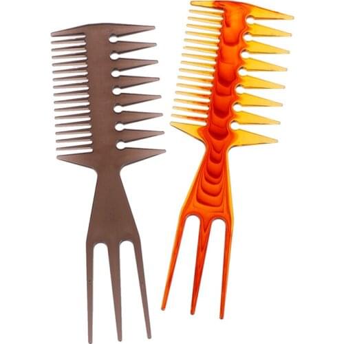 1PCS Wide Teeth Hairbrush Fork Comb Barber Shop Styling Tool Salon Accessory Men Beard Hairdressing Brush