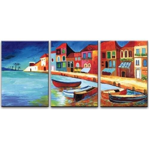 100% hand painted oil painting Home decoration high quality landscape knife painting Match framework DY-031