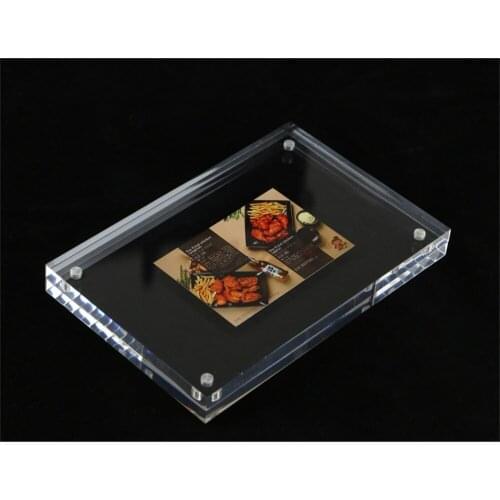 14.8*21CM magnetic acrylic block frame A5 Picture Photo Frame Advertising Name Tag Display Menu Card Poster Stand Magnet Rack