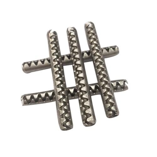 20PCS M5 Stainless steel open tooth elastic pins corrugated tooth elasticity elastic pin with gear 10mm-14mm length