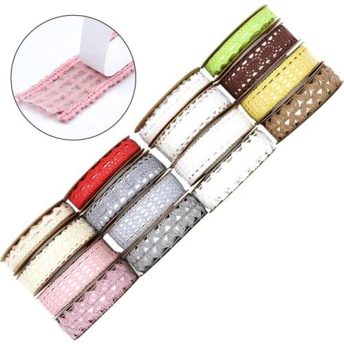 2Yadrs Stickable Lace Silk Ribbon Wrapping Christmas Party DIY Gift Packaging Wedding Decoration Tapes Ribbons Supplies Crafts
