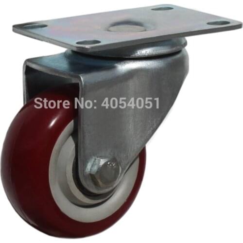 3inch caster PU wheel bearing caster universal mute Industrial small carts medical bed wheel Trailer wheel with brake