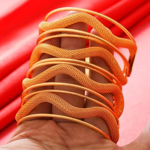 4pcs/lot Wedding Gold Bangles Bracelet For Women Dubai Bride Ethiopian Bracelet Africa Bangle Arab Jewelry Gold Charm