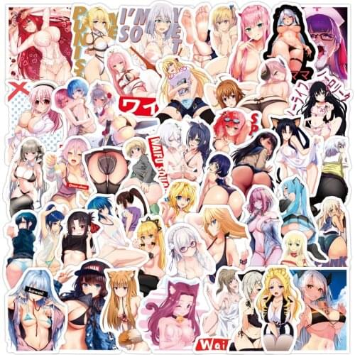 5/10/50pcs Japanese Anime Sexy Pinup Bunny Girl Waifu Stickers Suitcase Laptop Truck Waterproof Car Kawaii Watercolor sticker