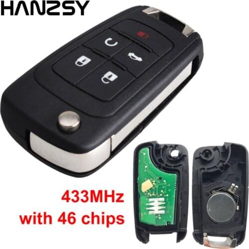 5 Buttons car auto Flip folding Remote Keys for CHEVROLET Malibu Cruze Aveo Spark Sail with ID46 chips 433MHz HU100 Blade Uncut