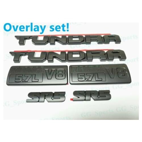 New 6PC SET BLACKOUT EMBLEMS OVERLAY KIT FIT FOR 2014-2020 SR5 5.7L V8