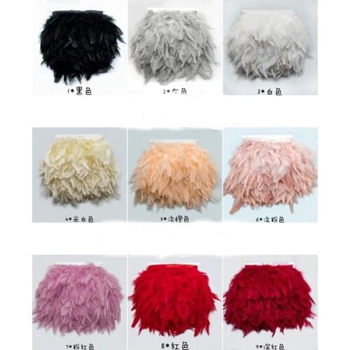 95cm Fancy Soft Fluffy Dyed Width 10-15CM Turkey Marabou Feather Trim Fringe Ribbon Lace Party Garment Wedding Bride Decoration