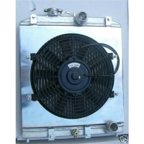 42mm ALUMINUM RADIATOR + shroud + fan FOR HONDA CIVIC EK4/EK9,EG6/EG9,EM1 B16A VTEC 1992-2000 93 94 95 96 inlet/outlet 32mm