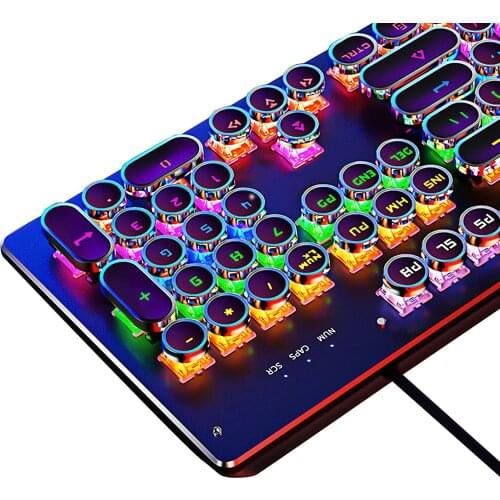 Basaltech Game Mechanical Axis Keyboard 104 keys Hybrid Backlight Desktop Office Computer Keyboard USB Upgraded