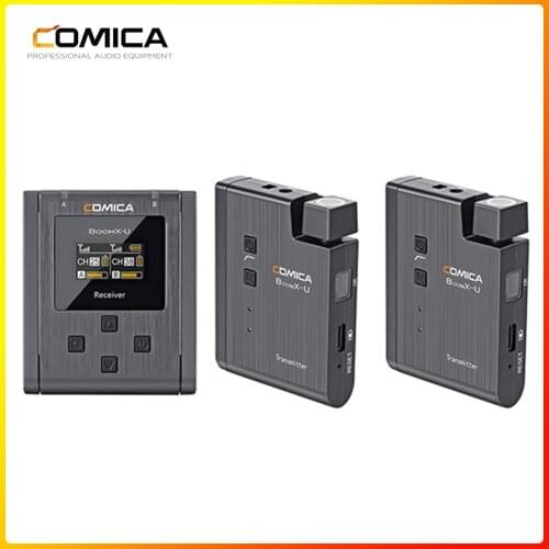 Comica Boom X-U U2 XU2 BoomX-U Omnidirectional Wireless Microphone Set 3.5mm TRS Broadcast Level Multi-functional Mini UHF Mic
