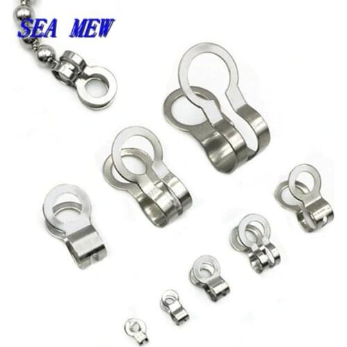 Stainless Steel Double Loops Beads Buckles Cove Clasps Cord End Caps String Foldover DIY Ball Chain Connectors Jewelry Findings