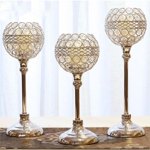 Crystal Candle Holder Decorative Creative European-Style Candlelight Dinner Romantic Model Room Table Decoration Candlestick