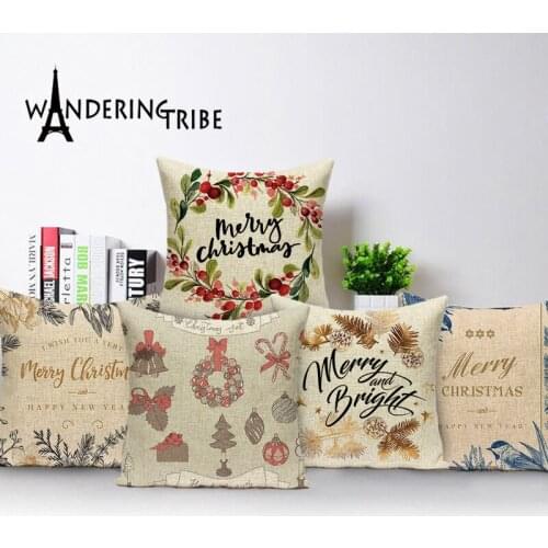 Colorful Letter Cushion Cover Christmas Tree Decorative Throw Pillow Case Geometric Cushions Snock Plant Home Decor Sofa Covers