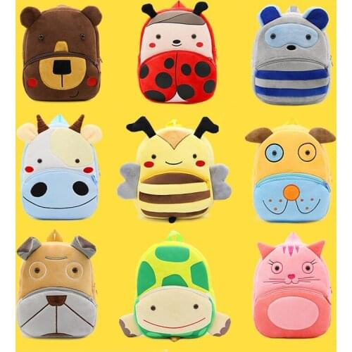Cartoon animal hot selling childrens backpack backpack kindergarten Plush Backpack childrens bag