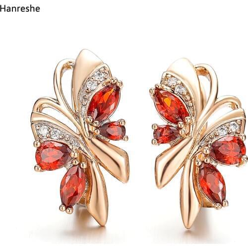 Hanreshe Stud Earring Hiphop Jewelry Small Red Green Blue Natural Zircon Crystal Earrings Statement Cute Gold Earring Women Gift