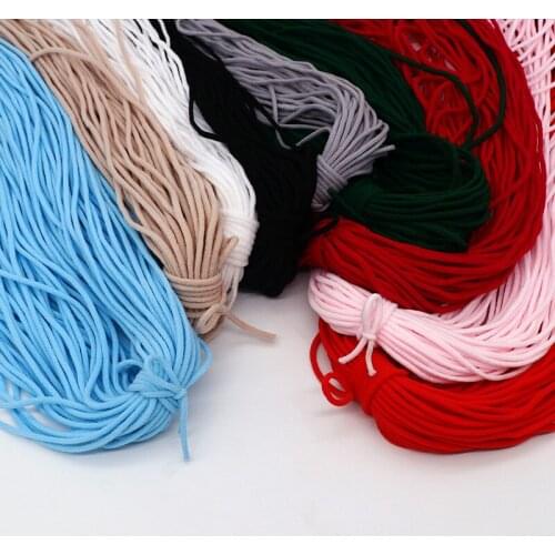 30m/3mm Black and White Round Mask Elastic Band Nylon Elastic Mask for Adjusting The Mask Soft Rubber Sewing Accessories Craft