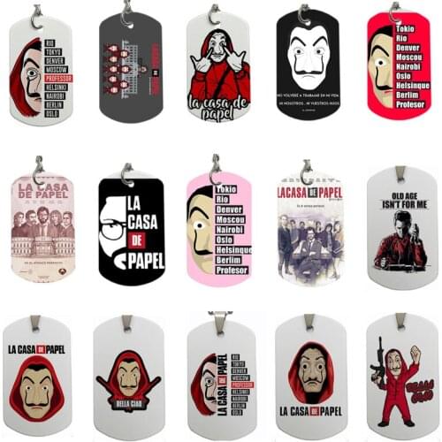 La Casa De Papel Metal Ellipse Decoration Pendant Jewelry Keychain Double-sided Color Printing Never Fade Cosplay Gift Key Ring