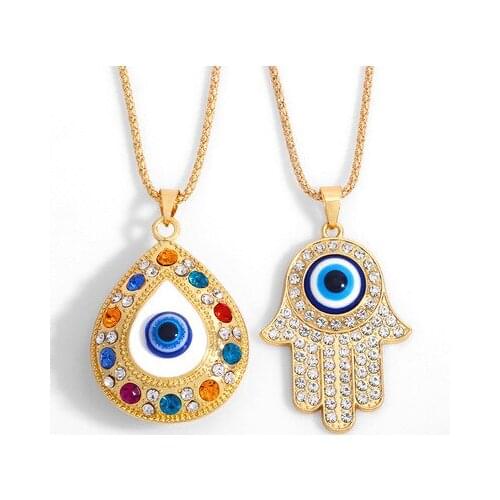 Trendy Cubic Zirconia Evil Eye Pendant Necklace For Women Korean Minimalist Necklace Girls Gifts Party Jewelry Colares