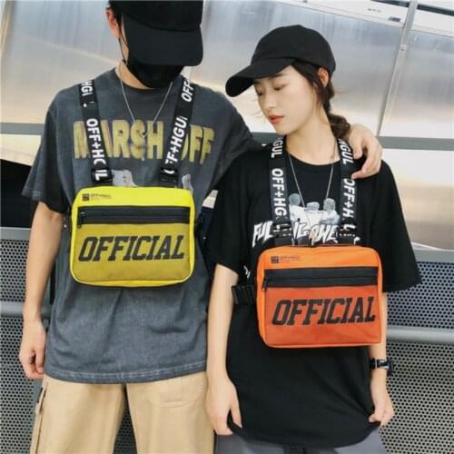 New Men Women Chest Bags Hip Hop Fashion Functional Bullet Bag Adjustable Tactical Vest Bags Front Chest Cross Shoulder Bags