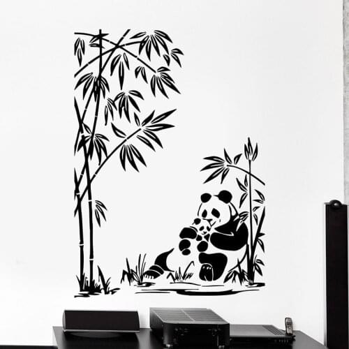 Panda Family Wall Decal Animals Bamboo Jungle Vinyl Window Stickers Baby Room Nursery Kids Bedroom Home Decor Art Wallpaper E803