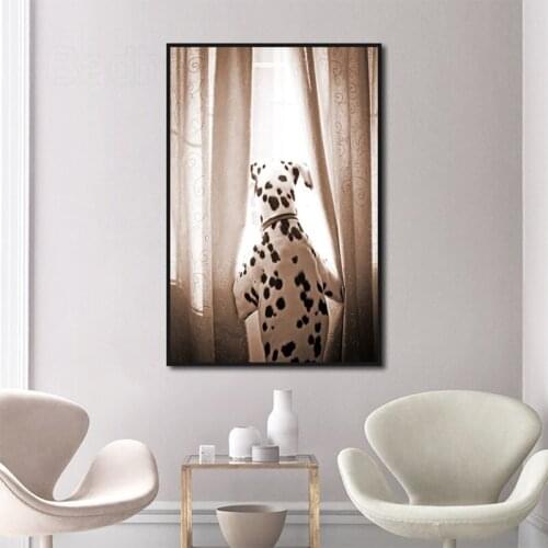 Animals Poster Card Wall Stickers Dalmatian Yearning for Freedom Home Aesthetic Decoration Inkjet Craft Canvas Painting