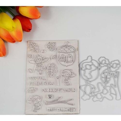 Happy fall Transparent clear stamp/coordinating die for DIY Scrapbooking/Card Making/Kids Fun Decoration Supplies