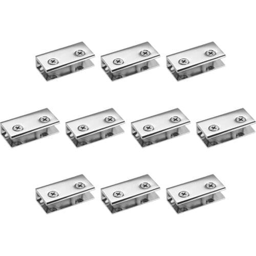 Uxcell Glass Shelf Brackets - Adjustable Zinc Alloy Glass Clamp Clip Holder Bright Chrome for 8-10mm Thick, 10 Pcs