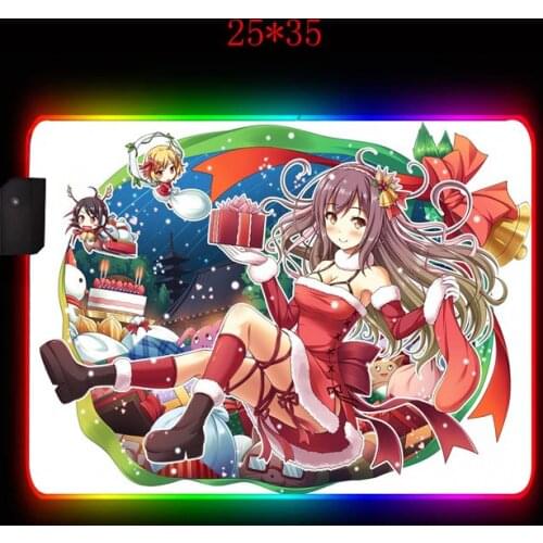 MRGLZY Luminous pad rgb anime girl xxl large gaming accessories mouse pad led desk mat waterproof household carpet mats 40x90cm
