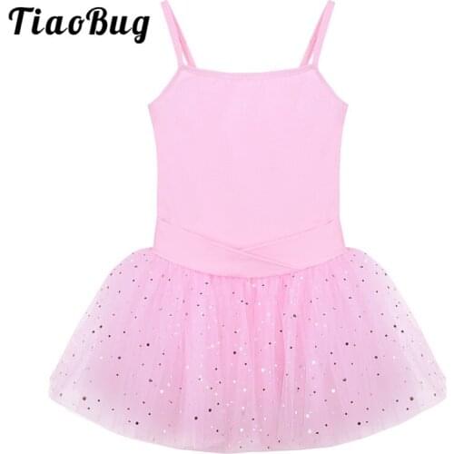 Tiaobug Kids Teens Sleeveless Professional Ballet Tutu Leotard Dress Girls Stage Dance Costumes for Children Ballet Dance Class