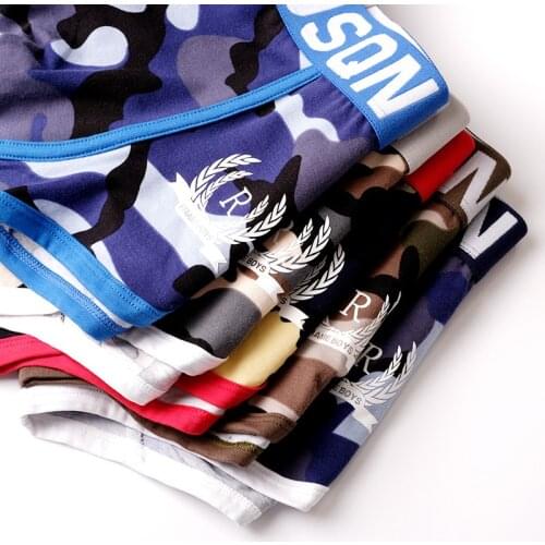 5pcs/lot Brand Male Panties Breathable Boxers Cotton Men Underwear U convex pouch Sexy Underpants Printed leaves Homewear Shorts