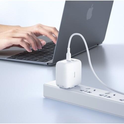 Benks Portable Folding 65W GNa Fast Charger Type-C USB Support PD3.0 QC3.0 2.0 BC1.2 Apple 2.4A Fast Charger for iphone Android