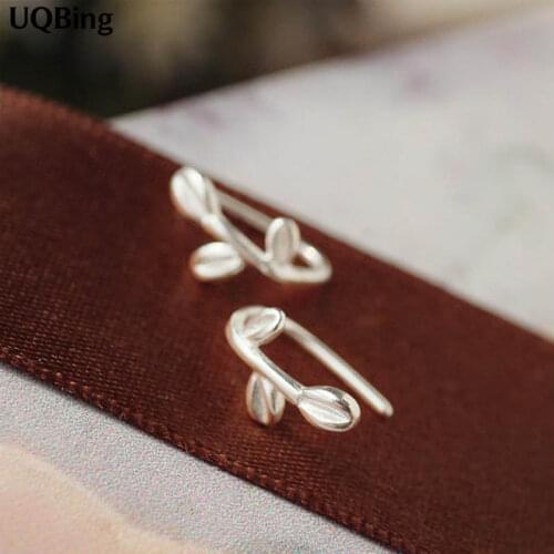 925 Sterling Silver Leaves Drop Earrings Simple Leaf Earrings Sterling Silver Jewelry For Women Free Shipping Brincos