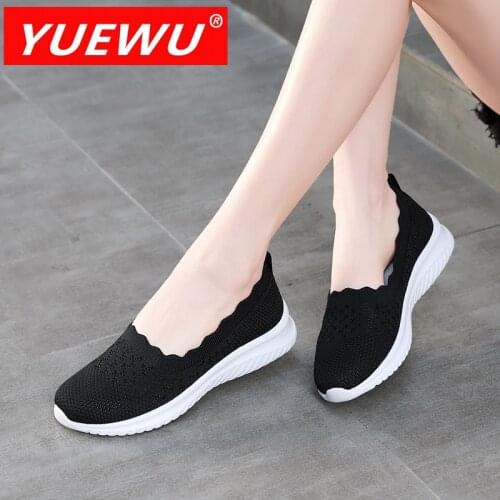 Yuewu Women Shoes Women Flats Shoes 2021 Breathe Soft Color Slip On Flat Shoes Ballet Flats Comfortable Ladies Shoe Mesh