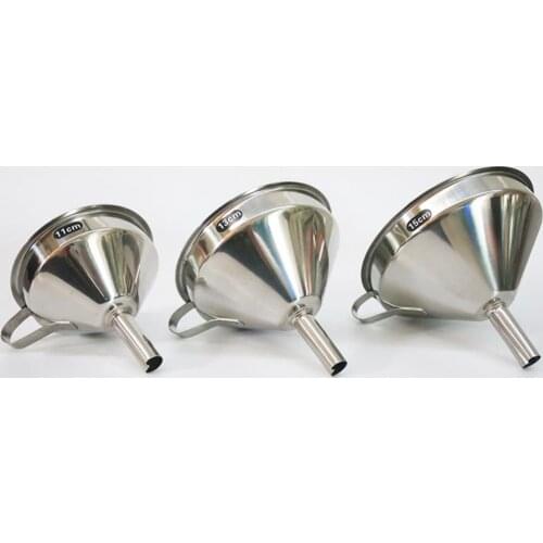 11/13/15cm Stainless Steel Cone Funnel Pour Oil Liquid Hopper Kitchen Home Tool Liquid Dispensing Tool for Liquid Oil Kitchen