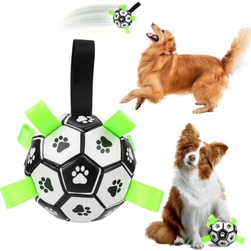 15cm With Grab Tabs Dog Bite Chew Balls Puppy Outdoor Training Soccer Pets Accessories Interactive Pet Football Toys