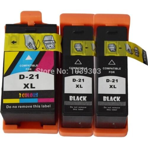 3 packBlack Dell 21 series High Yield Compatible Ink Cartridge For Dell Series 21/ 22/ 23/ 24 P513w P713w V313 V313w V715w V515w